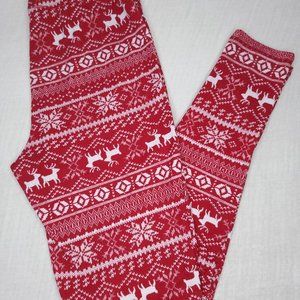 Christmas red/white leggings from Maurices Size Large